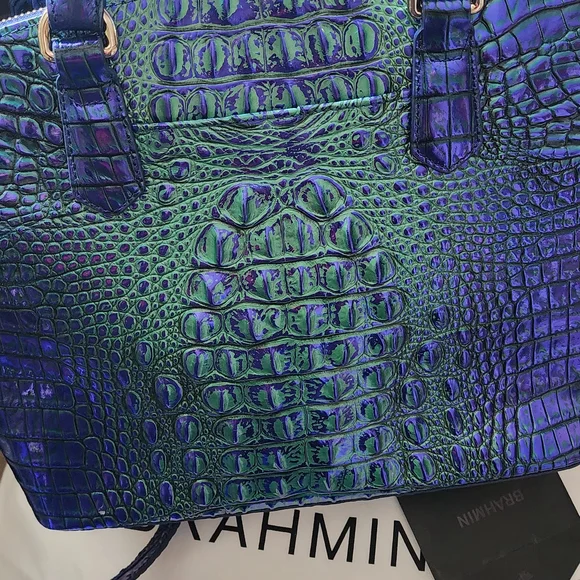 Brahmin Iridescent Blue and Green Shoulder Bag - Picture 2 of 11